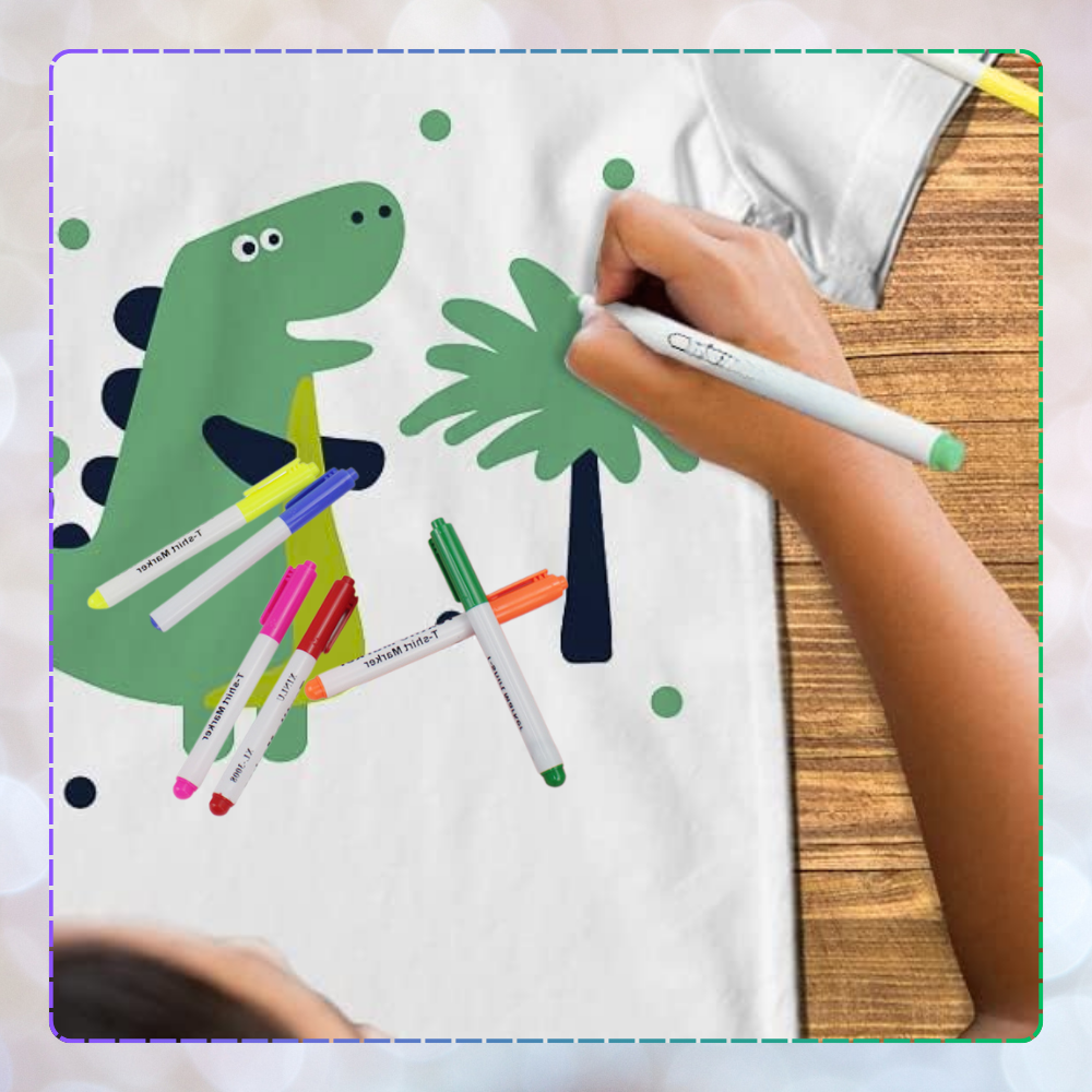 Фломастеры Маркеры для Рисования на Ткани Одежде, Набор из 6...