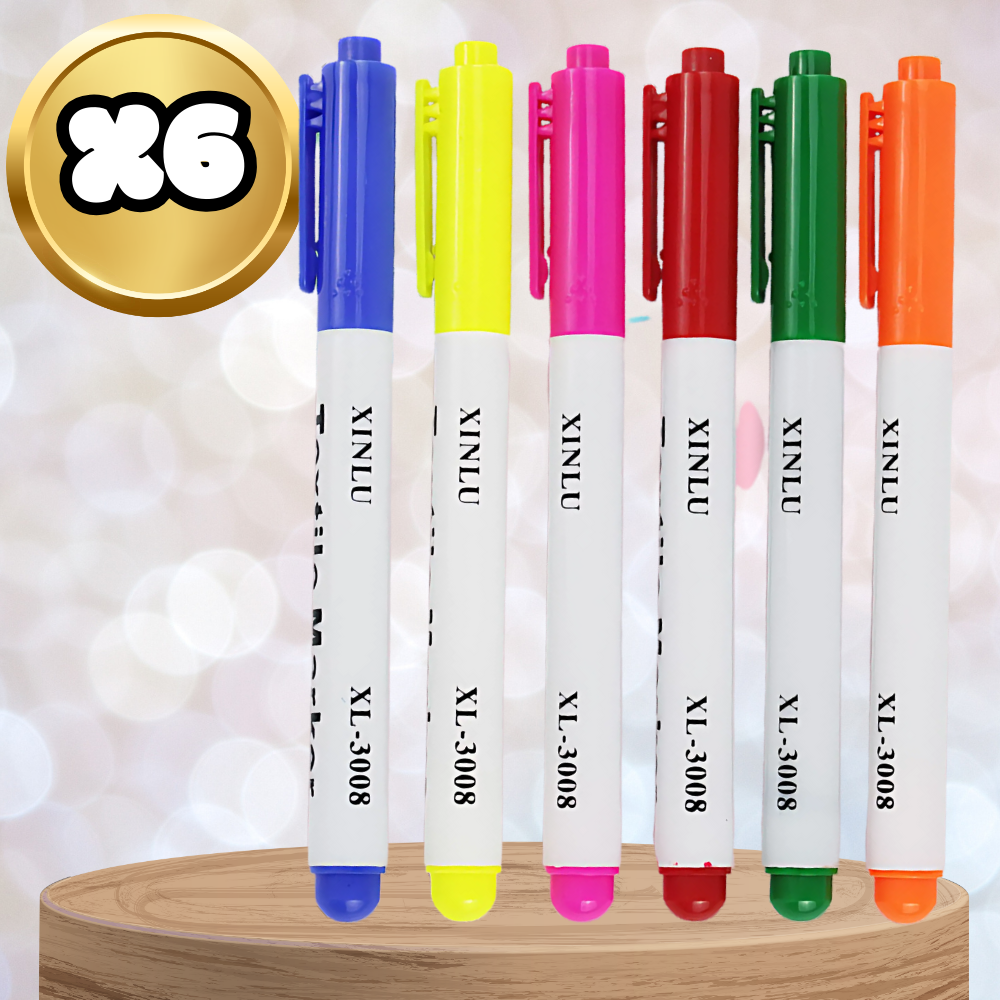 Фломастеры Маркеры для Рисования на Ткани Одежде, Набор из 6...