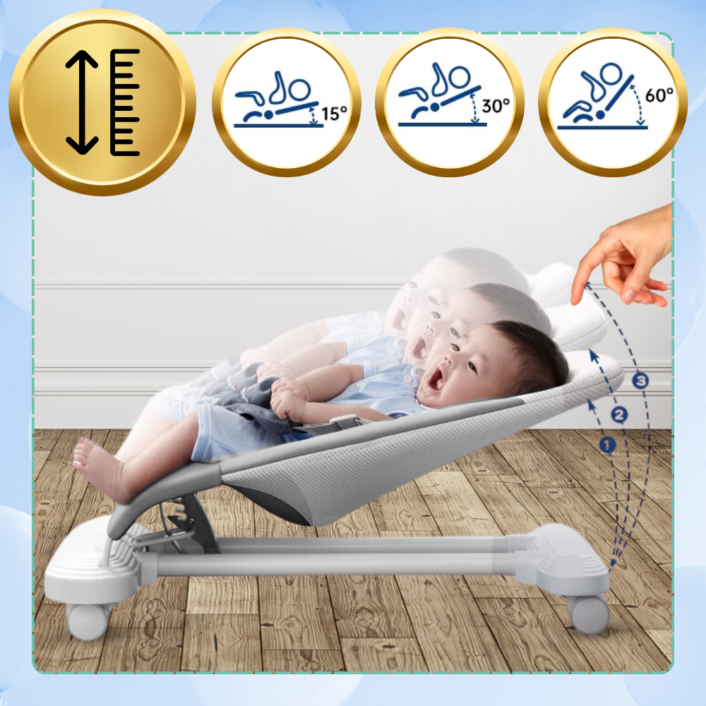 Bakalu NICEkids Foldable Baby Bouncer with Piano, Grey