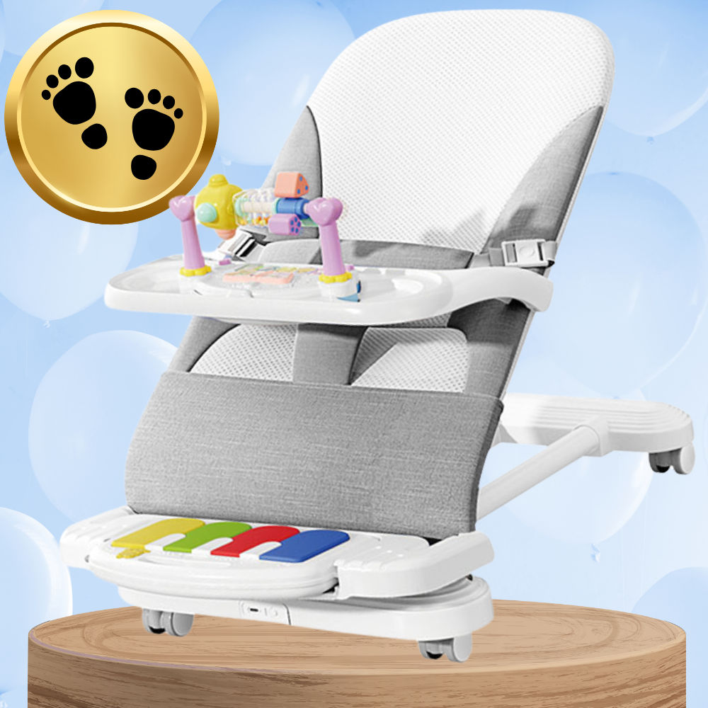 Bakalu NICEkids Foldable Baby Bouncer with Piano, Grey