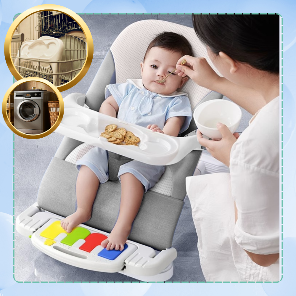Bakalu NICEkids Foldable Baby Bouncer with Piano, Grey