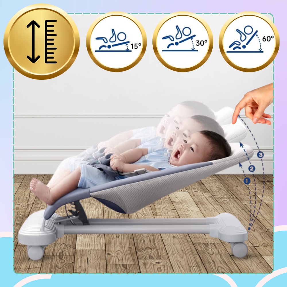Bakalu NICEkids Foldable Baby Bouncer with Piano TY-01, Blue
