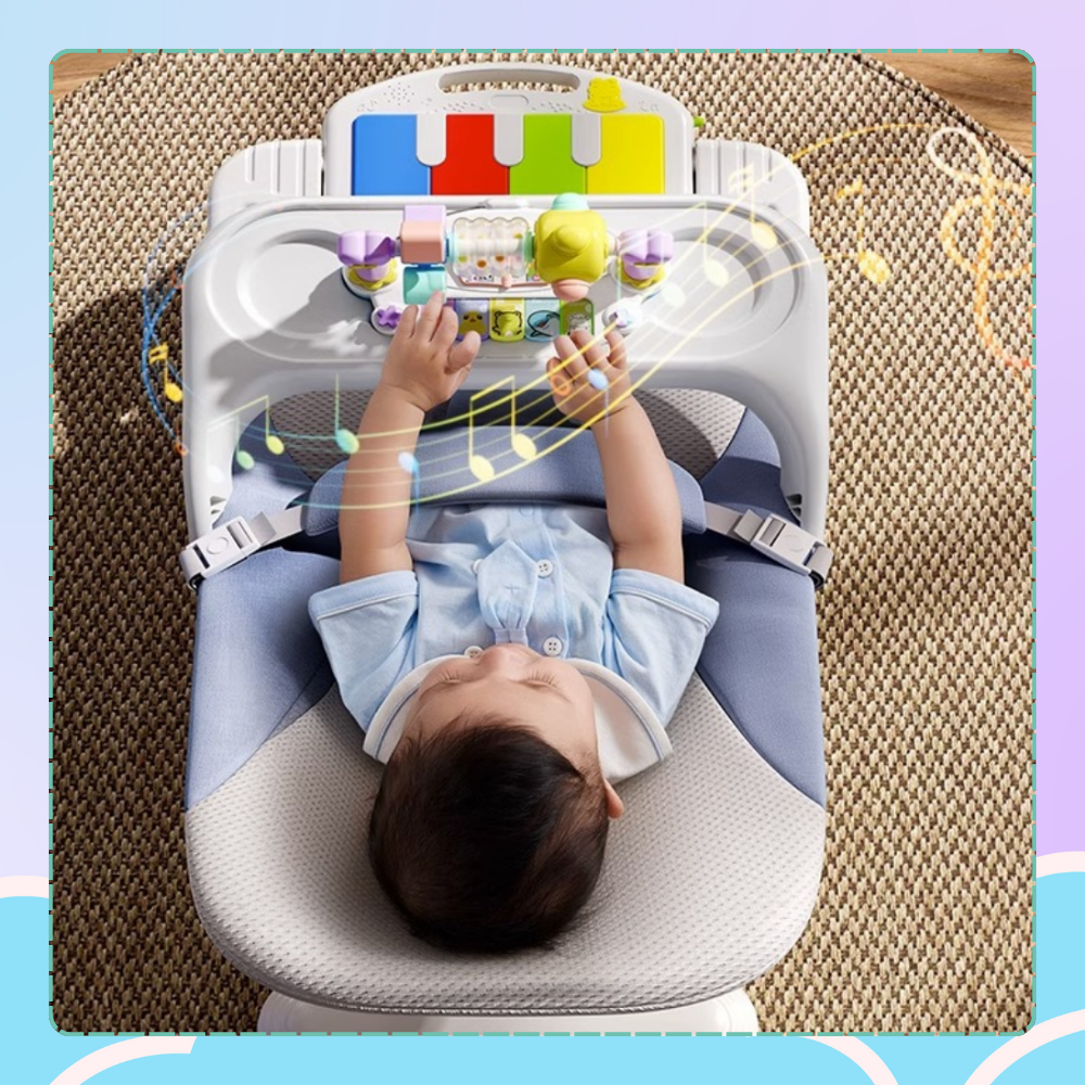 Bakalu NICEkids Foldable Baby Bouncer with Piano TY-01, Blue