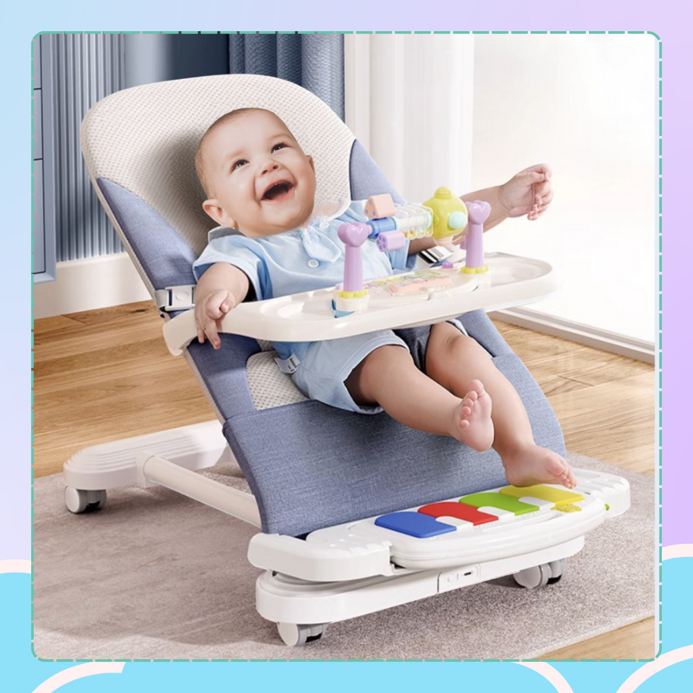 Bakalu NICEkids Foldable Baby Bouncer with Piano TY-01, Blue