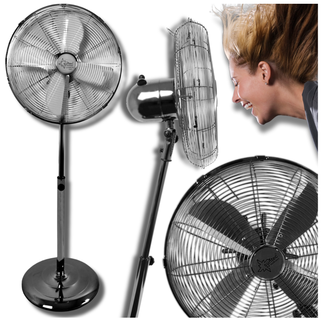 COOLBREEZE 5000 SVM Metal Pedestal Fan, Quiet and Powerful, 50 cm