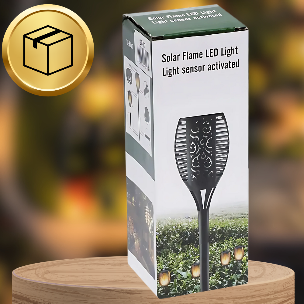 Bakalu Solar Garden Torch Lights with Flame Effect, 8-Pack
