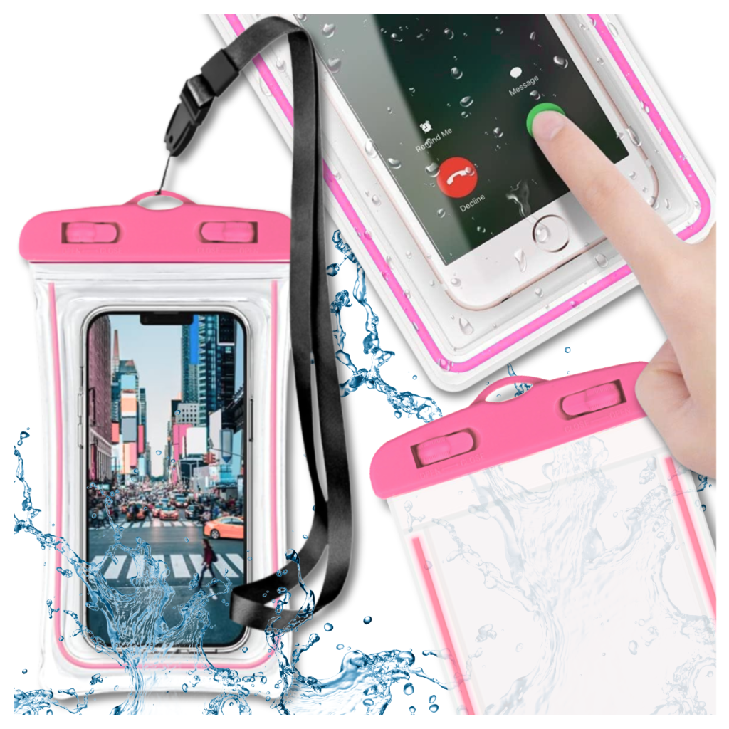 Fluorescent Pink Waterproof Phone Case