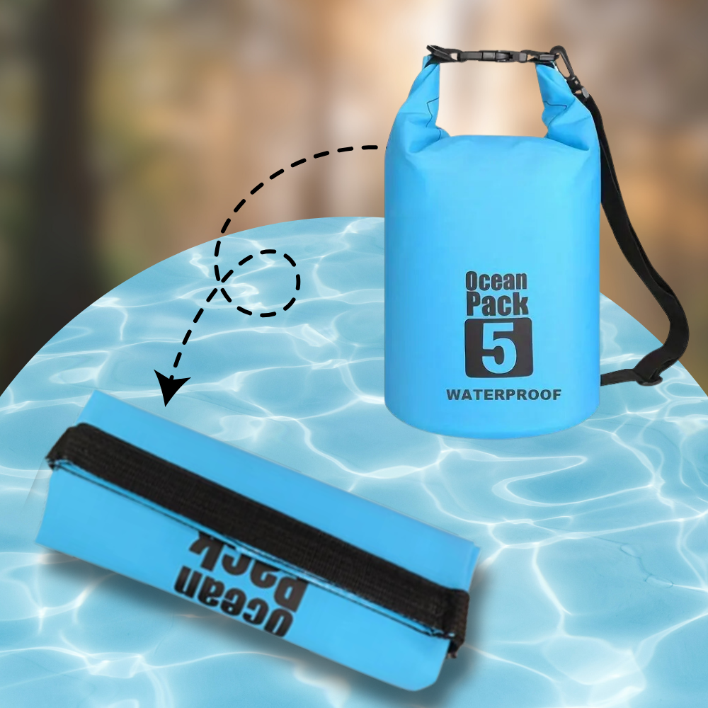 Blue Waterproof Bag for Hiking 5L