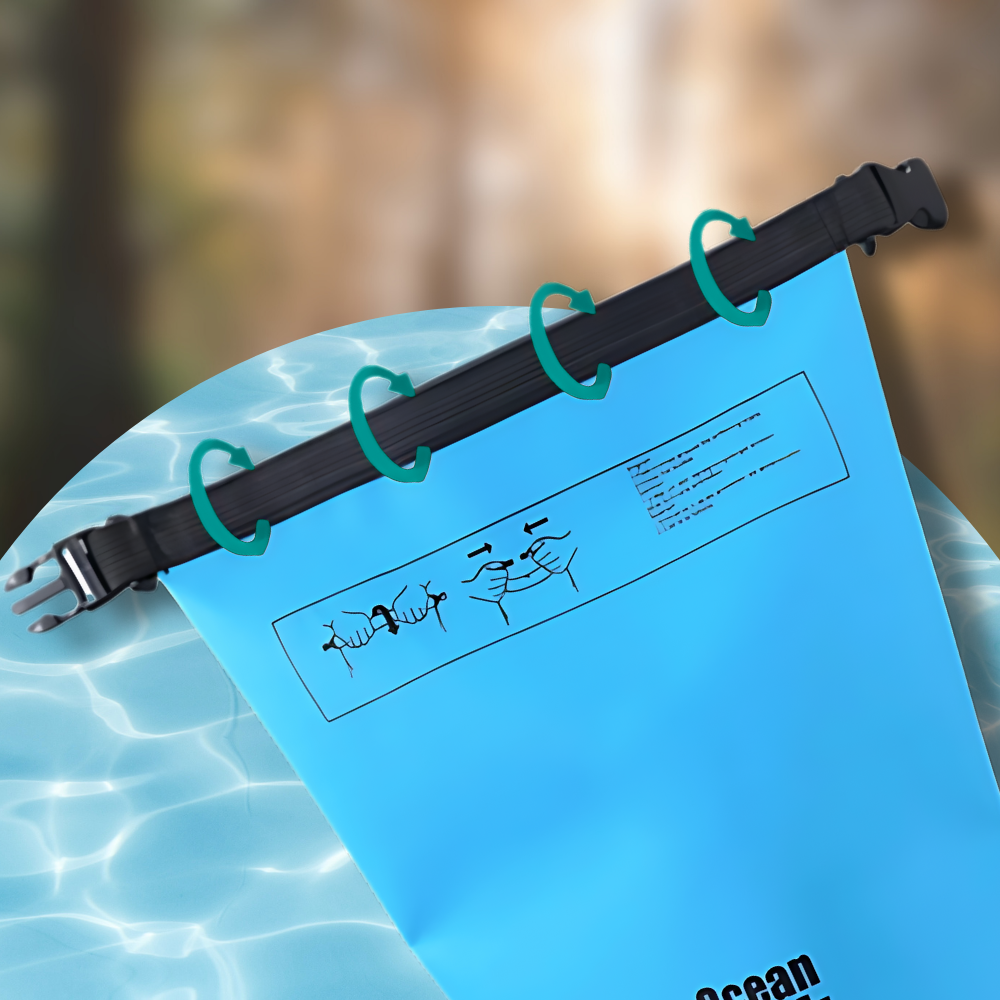 Blue Waterproof Bag for Hiking 5L