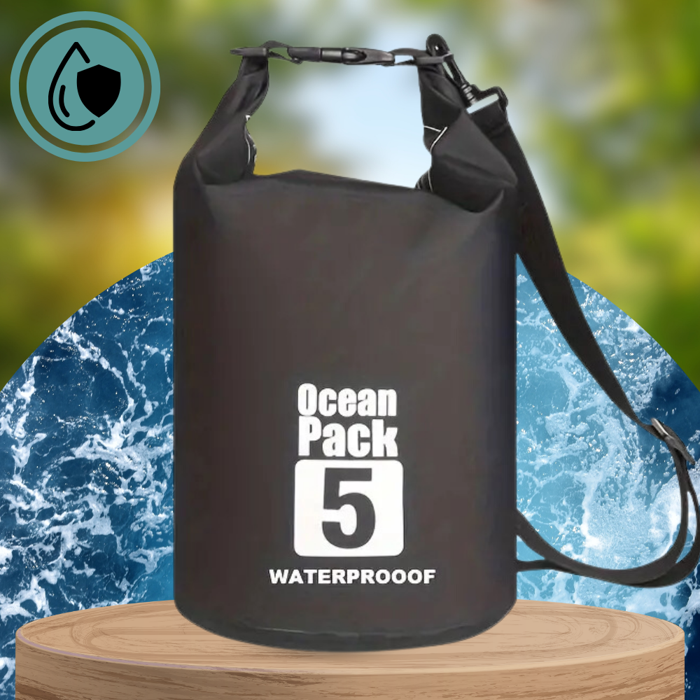 5L Waterproof Bag Backpack for Kayak Hiking, Black
