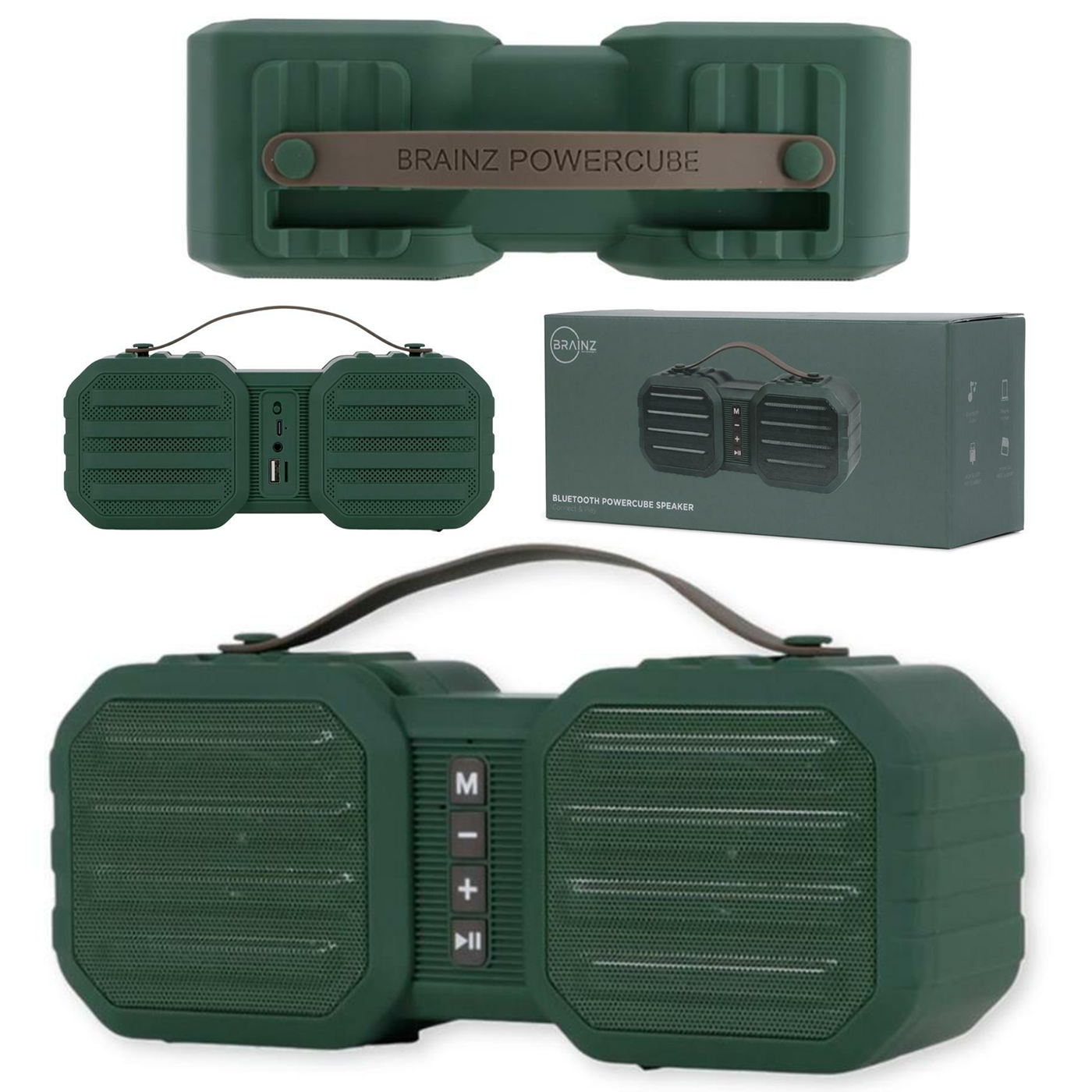 Brainz Power Cube Portable Bluetooth Speaker, Green