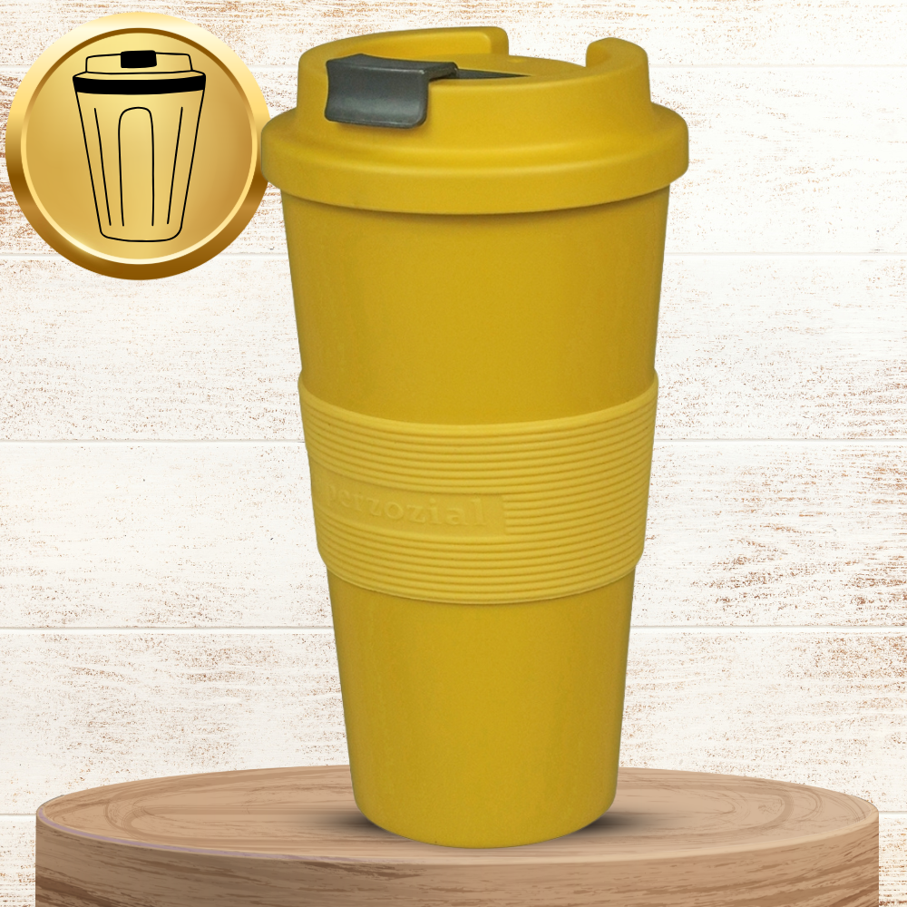 Travel Mug for Coffee and Tea, 480 ml, Yellow