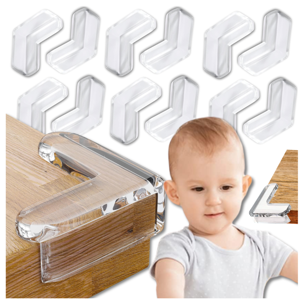 Nicekids Furniture Corner Protectors for Child Safety, 12 Pack, L-Shape, Clear