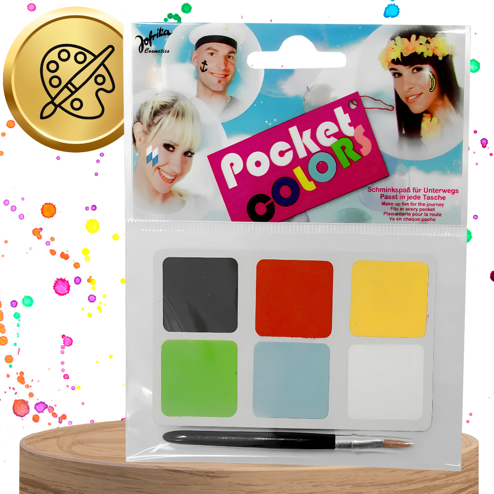 Washable Face and Body Paints for Kids, 6 Colors, Pocket Set