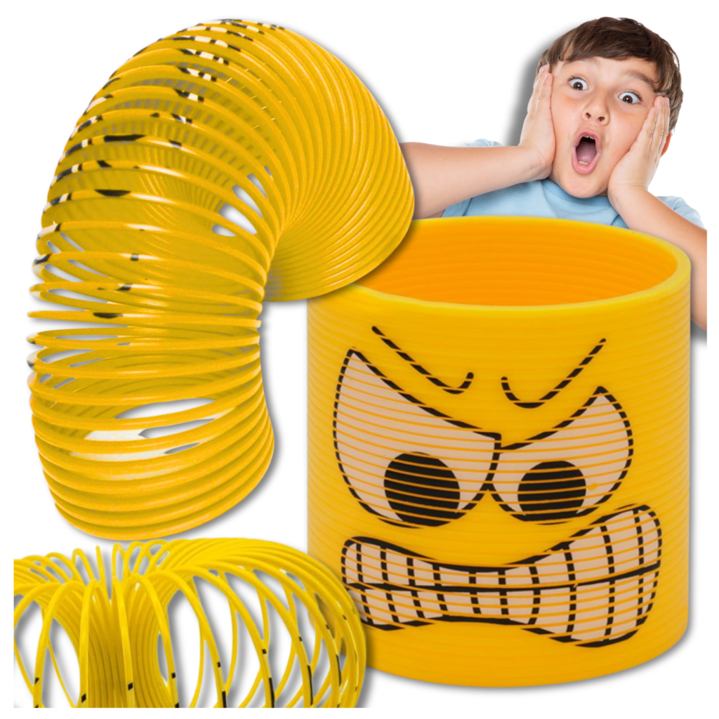 Magic Spring Emoji Coil Toy for Kids, Yellow
