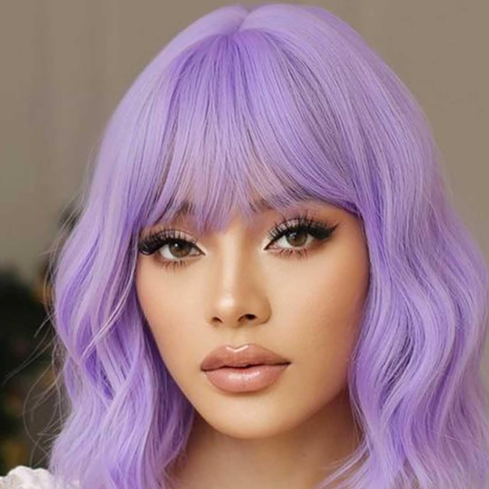 Bakalu gara violeta parūka ar čolku