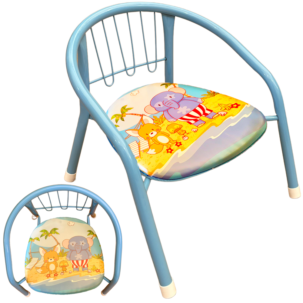 Metāla bērnu krēsls ar mīkstu sēdekli, ergonomisks, 1–4 gadiem