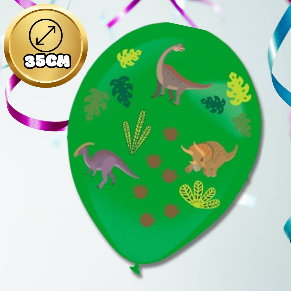 Bakalu Dinosaur Balloons with Stickers, 35 cm, 3 pcs.
