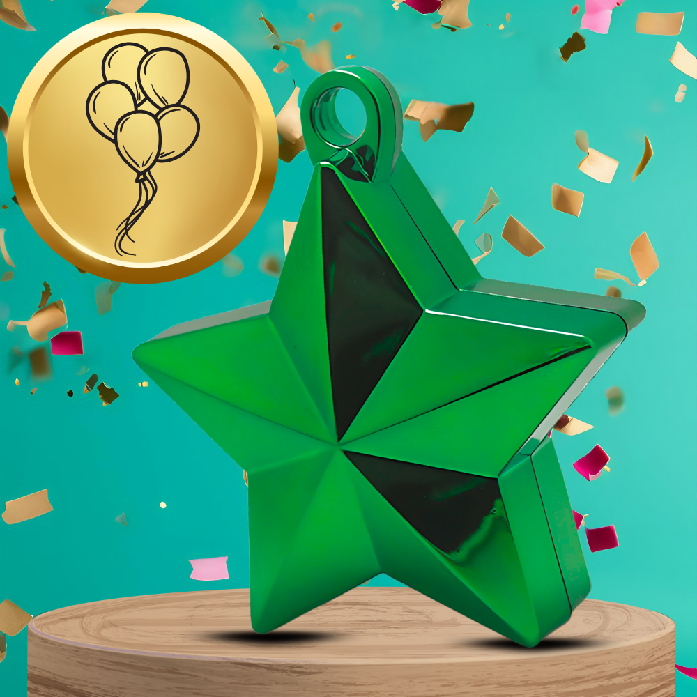 Bakalu Balloon Weight Star, Green, 10 cm