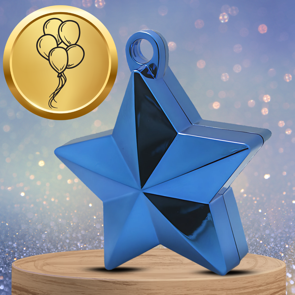 Bakalu Balloon Weight Star, Blue, 10 cm