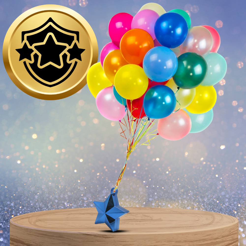 Bakalu Balloon Weight Star, Blue, 10 cm