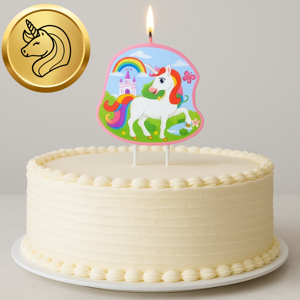 Bakalu Unicorn Birthday Candle Cake Decoration