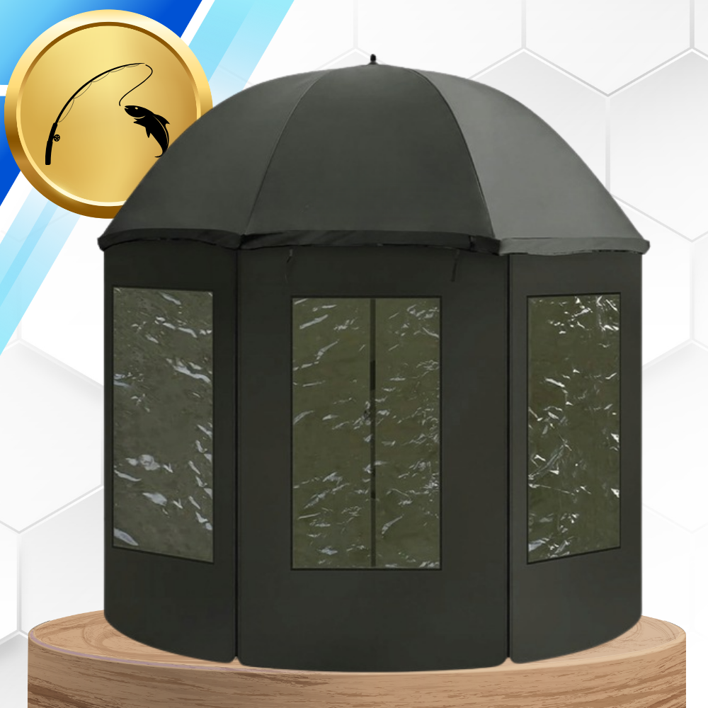 Waterproof Fishing Umbrella Shelter with Side Panels 240 cm