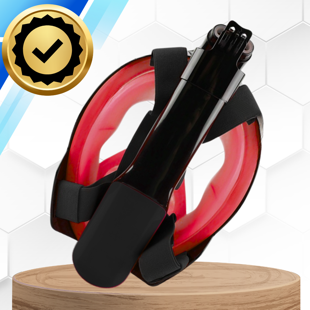 Bakalu Full Face Snorkel Mask S/M with GoPro Mount, Black/Red
