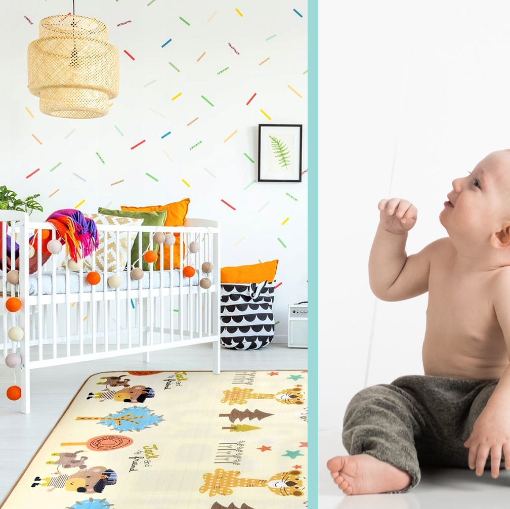 Большой двусторонний детский игровой коврик 150 × 180 см – тигр и...