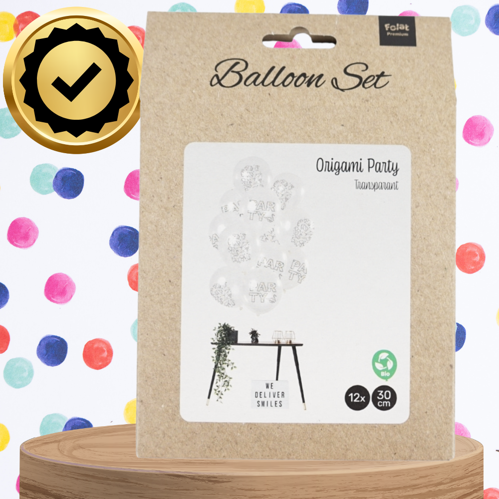 Large Transparent Origami Party Balloons, Set of 12 (1)