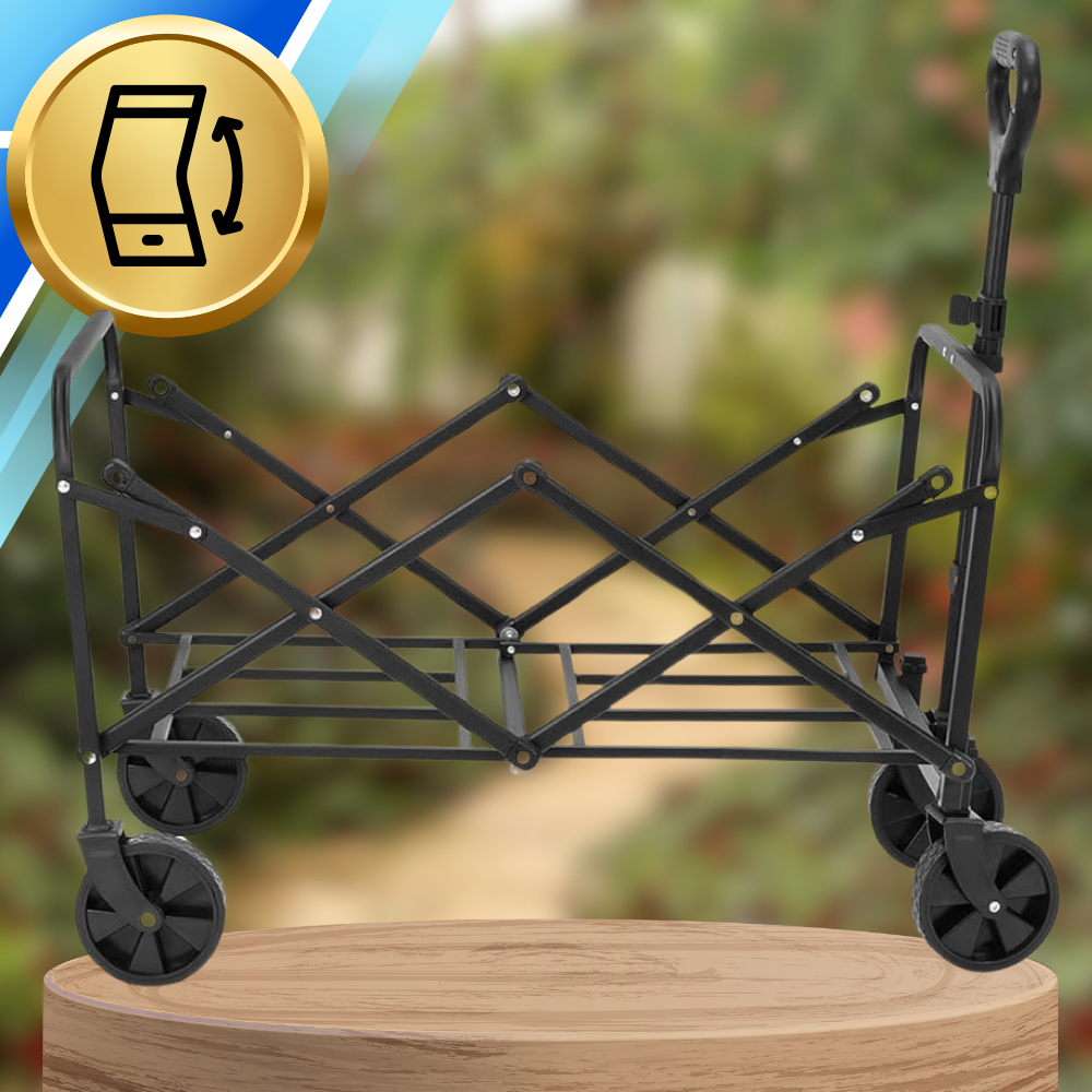 Large Folding Wagon Cart for Camping and Beach, 100 kg Capacity