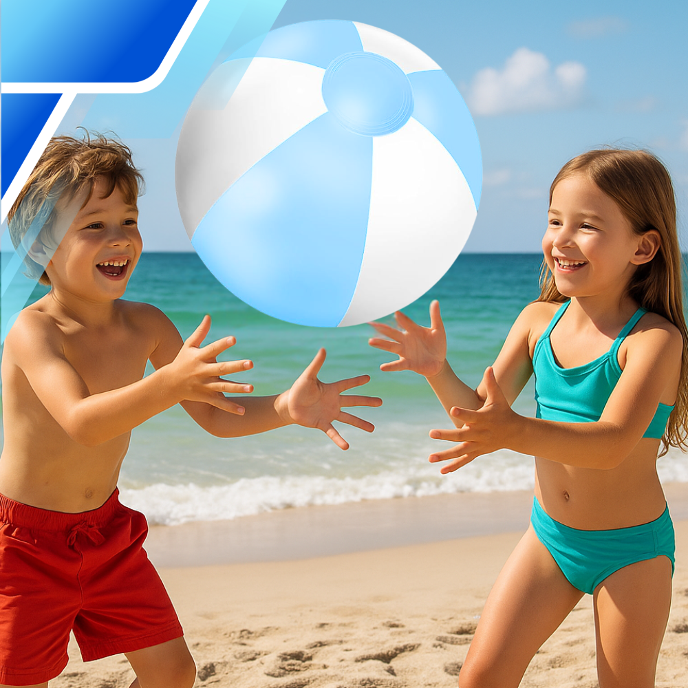 Inflatable Beach Ball 53 cm, Blue/White