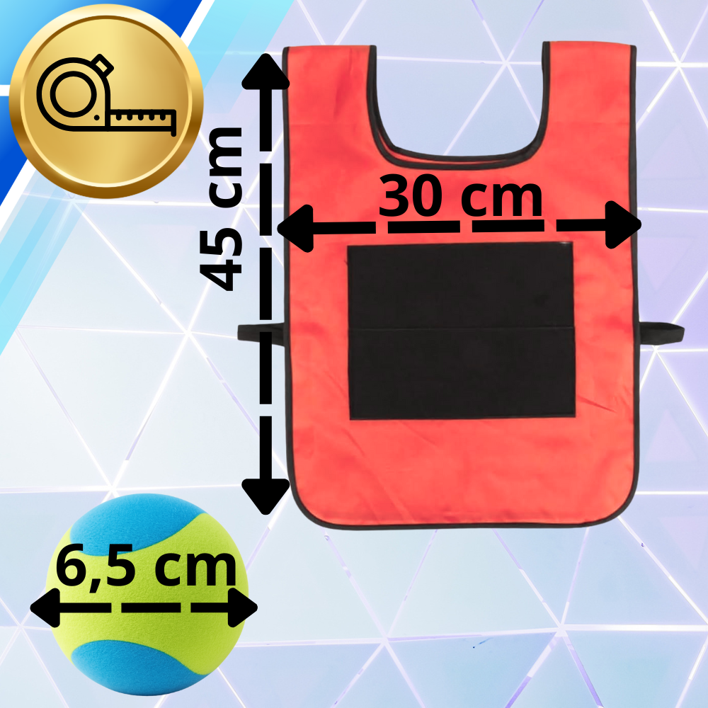 Children\'s Skill Game Velcro Vest + Soft Balls KZNT7112, Red