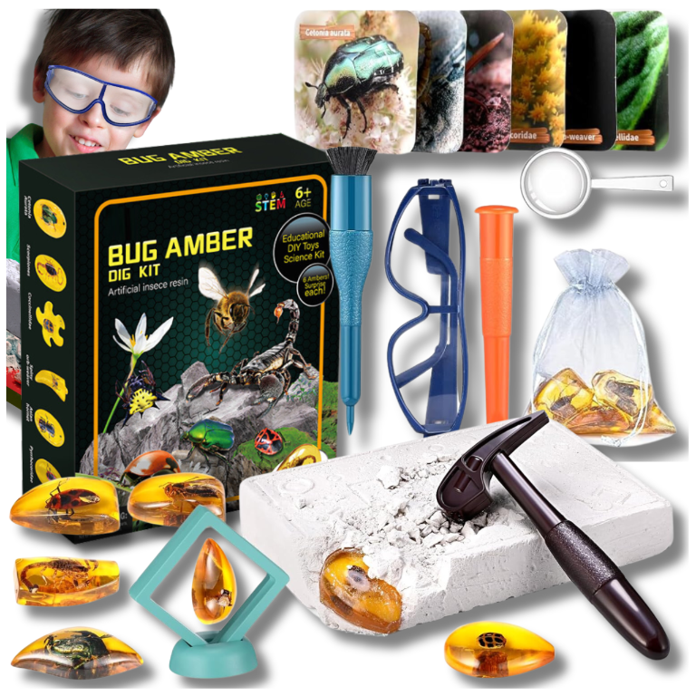 Insect in Amber Excavation Kit for Kids Archaeology Fossil Dig Set