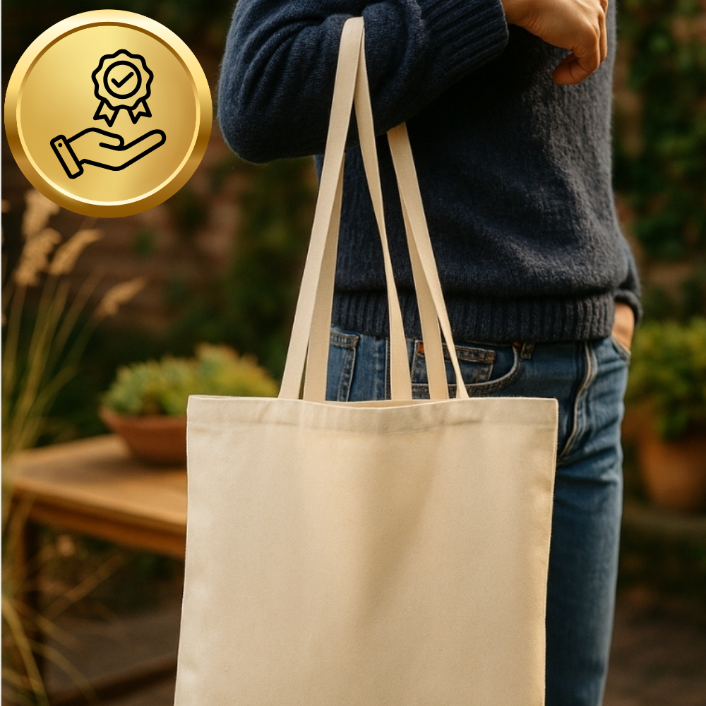 Cotton Tote Bag for Crafting & Shopping Reusable Eco-Friendly DIY Canvas Bag