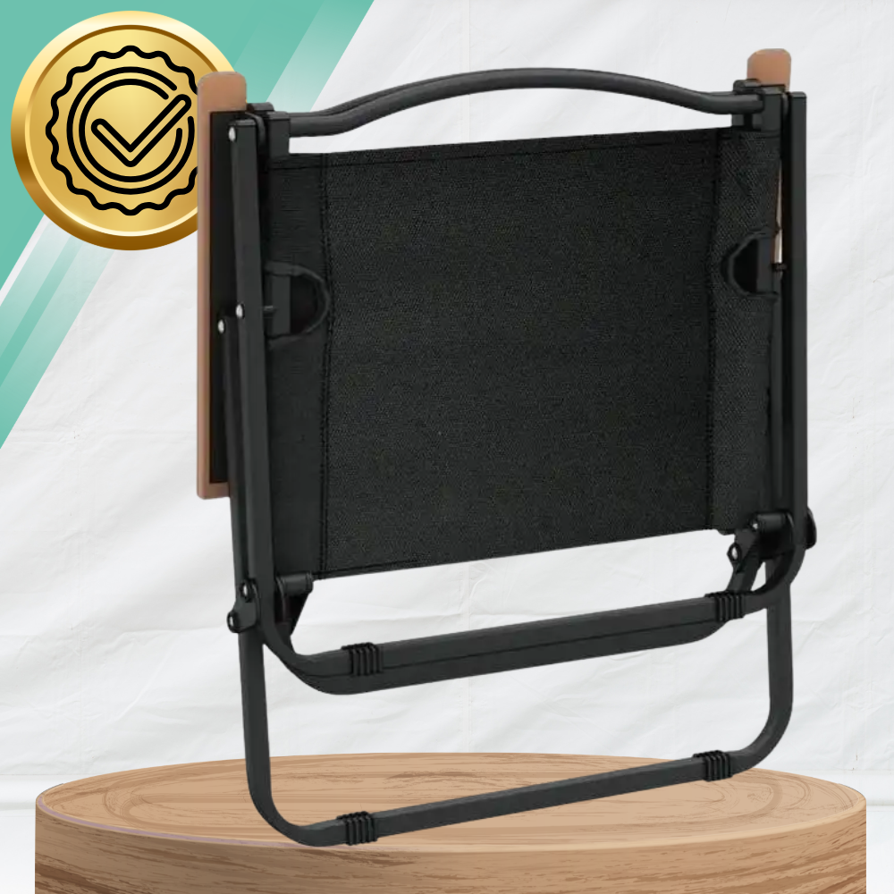 Folding Metal Garden Chair for Patio and Camping 120 kg, Black