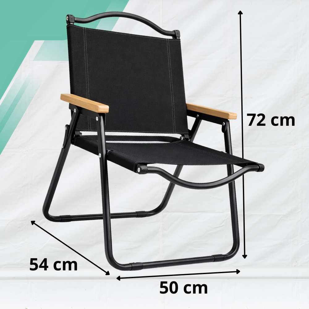 Folding Metal Garden Chair for Patio and Camping 120 kg, Black