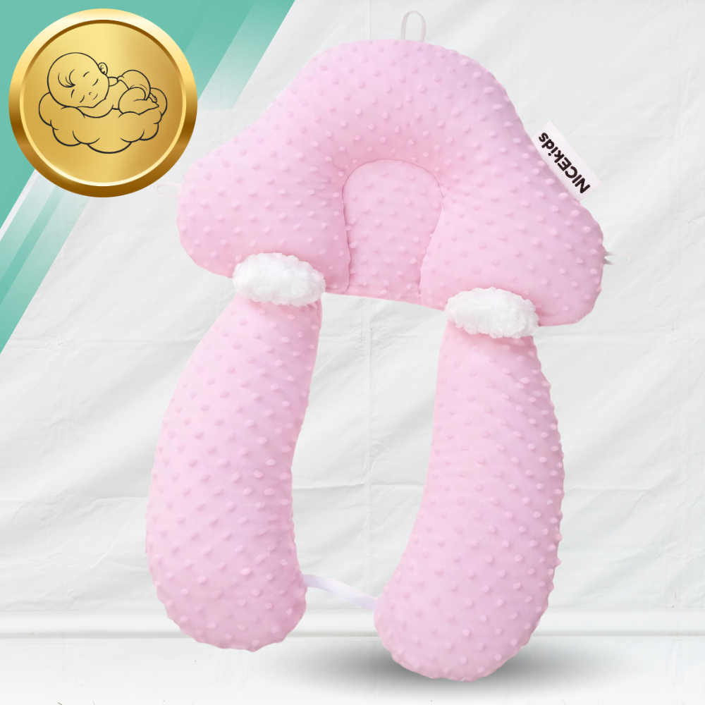 Adjustable Double-Sided Baby Pillow \"Nest\", Pink