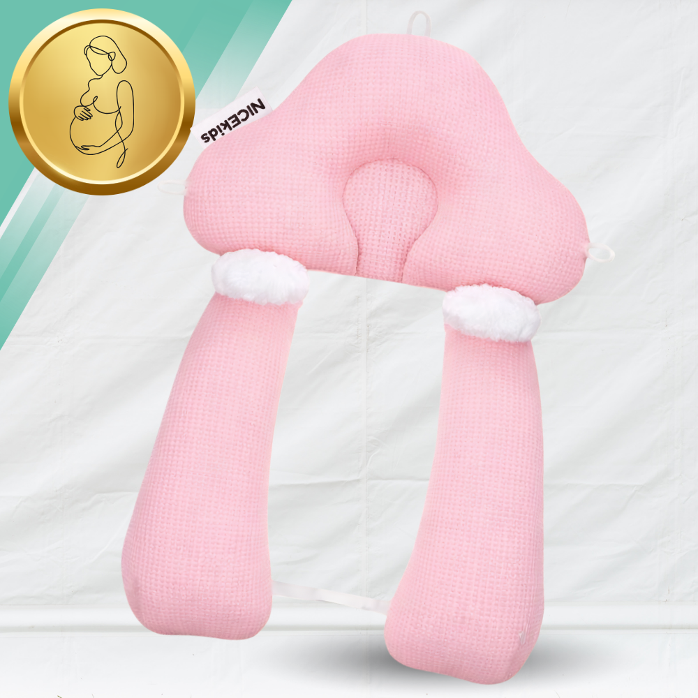 Adjustable Double-Sided Baby Pillow \"Nest\", Pink