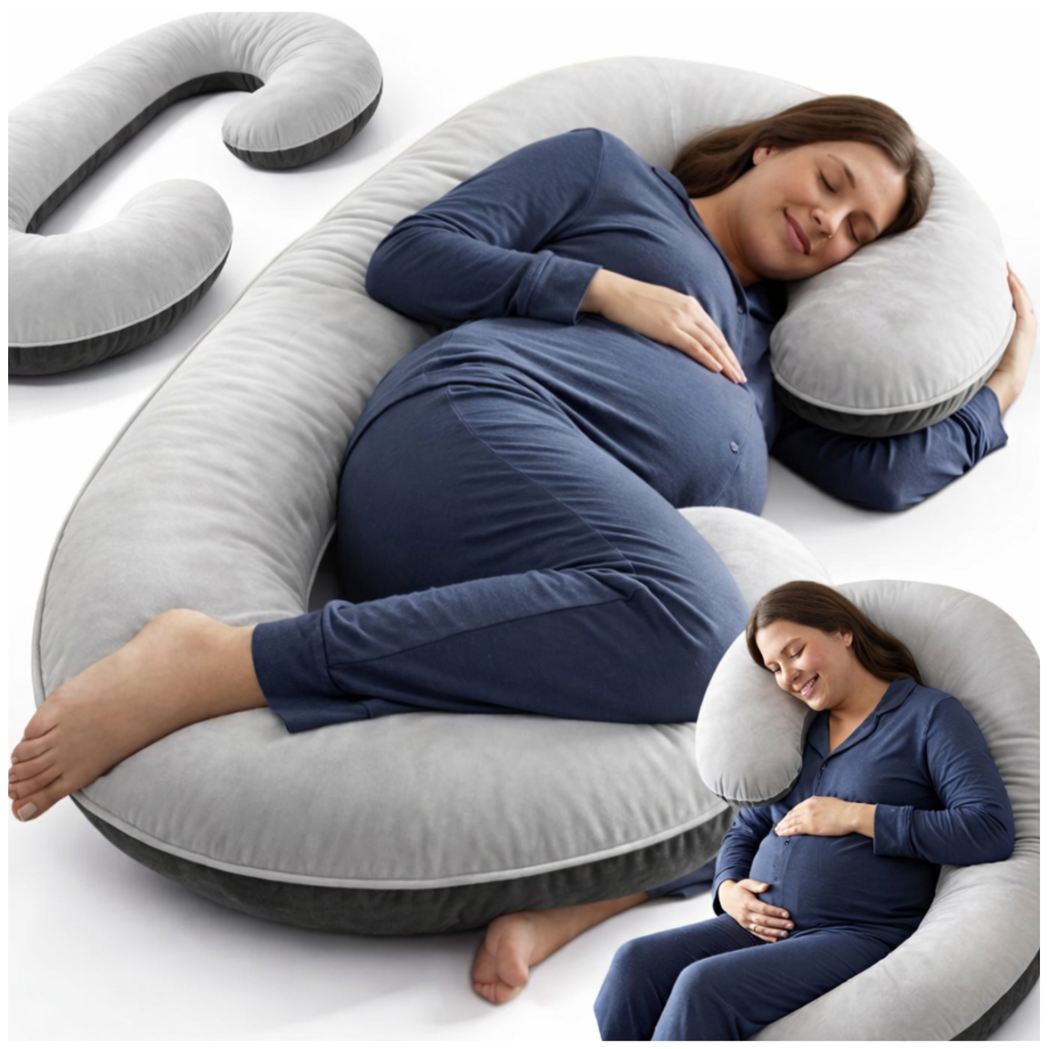 Nicekids C-Shaped Pregnancy Pillow, 130x70 cm