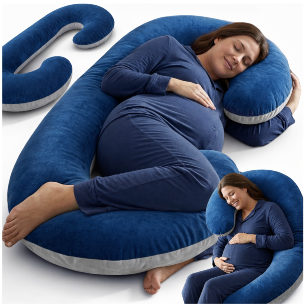 Nicekids C-Shaped Pregnancy Pillow for Sleep and Nursing