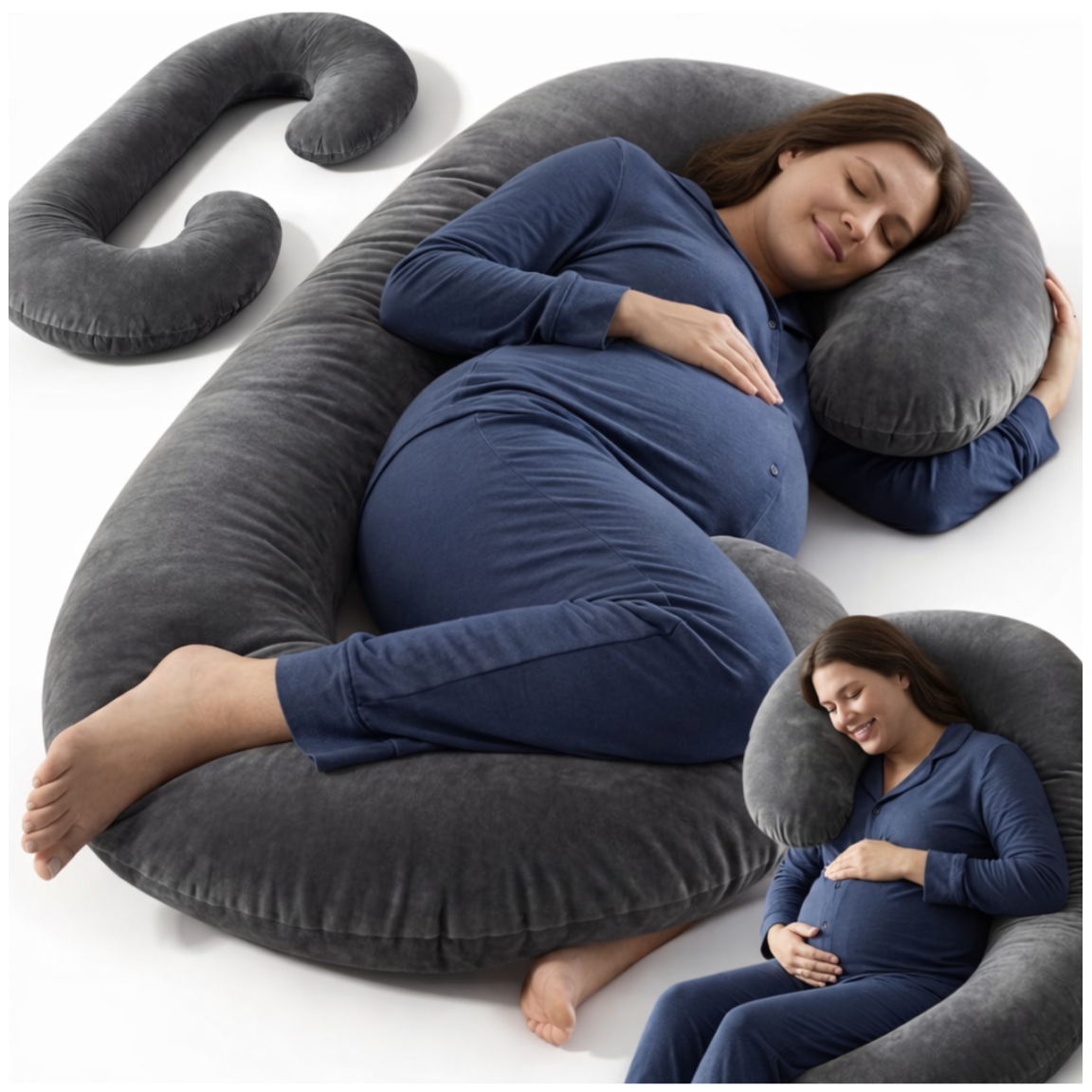 Nicekids C-Shaped Pregnancy Pillow for Sleeping and Nursing