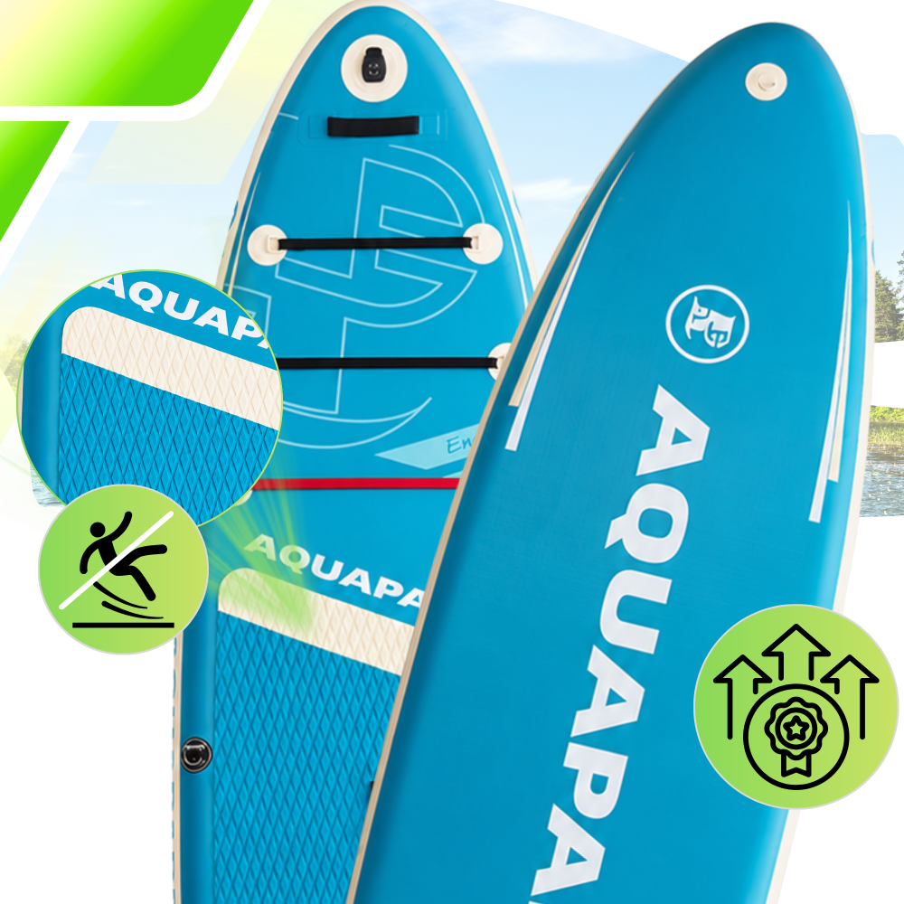 AquaPaddle Explorer Light Blue SUP Board with Seat, 335x84x15 cm