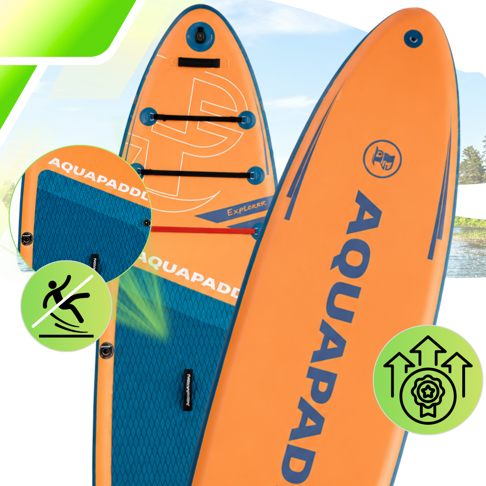 AquaPaddle Explorer Orange SUP Board with Seat, 335x84x15 cm