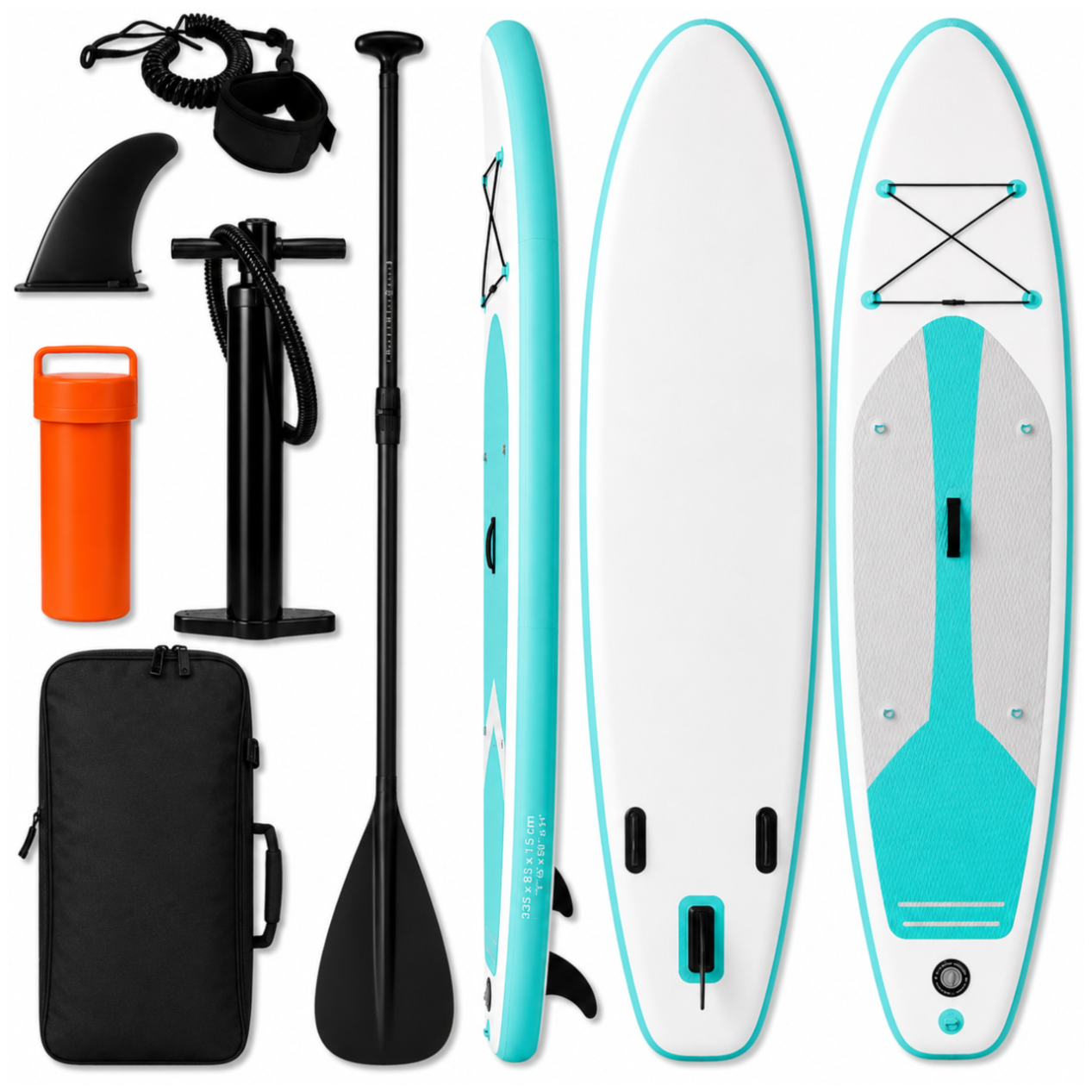 AquaPaddle Cruise SUP Board, 335x84x15 cm, 180 kg, White/Green