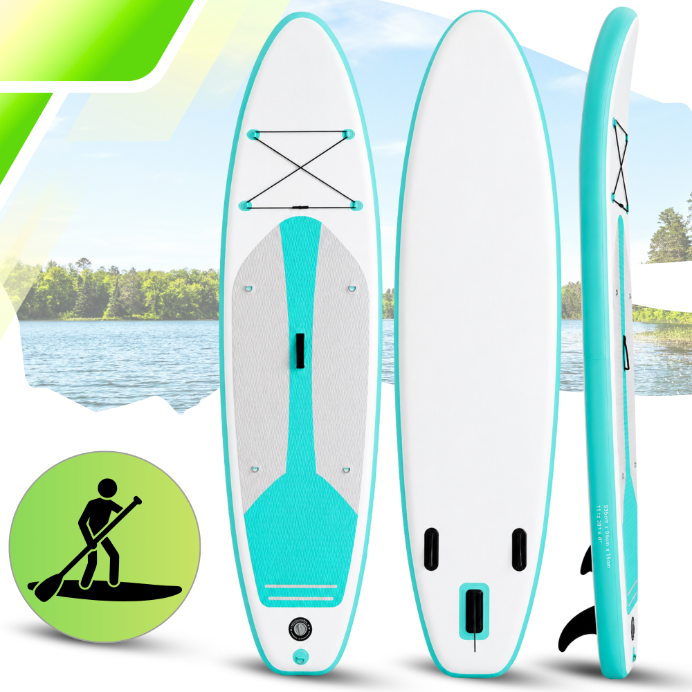 AquaPaddle Cruise SUP Board, 335x84x15 cm, 180 kg, White/Green