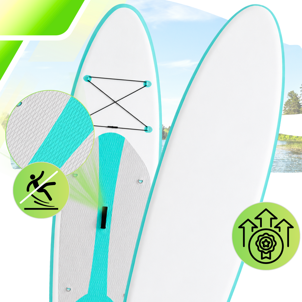AquaPaddle Cruise SUP Board, 335x84x15 cm, 180 kg, White/Green