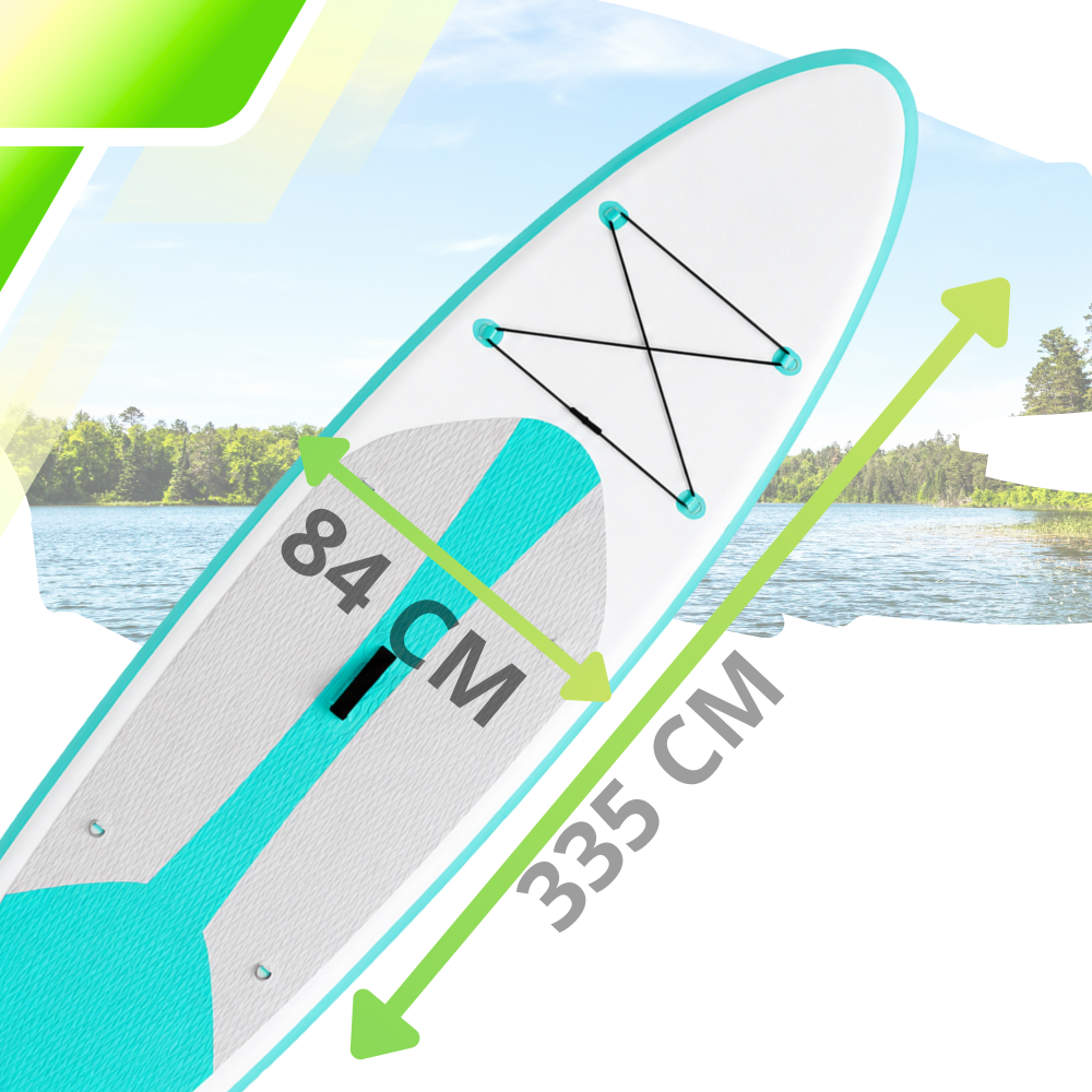 AquaPaddle Cruise SUP Board, 335x84x15 cm, 180 kg, White/Green
