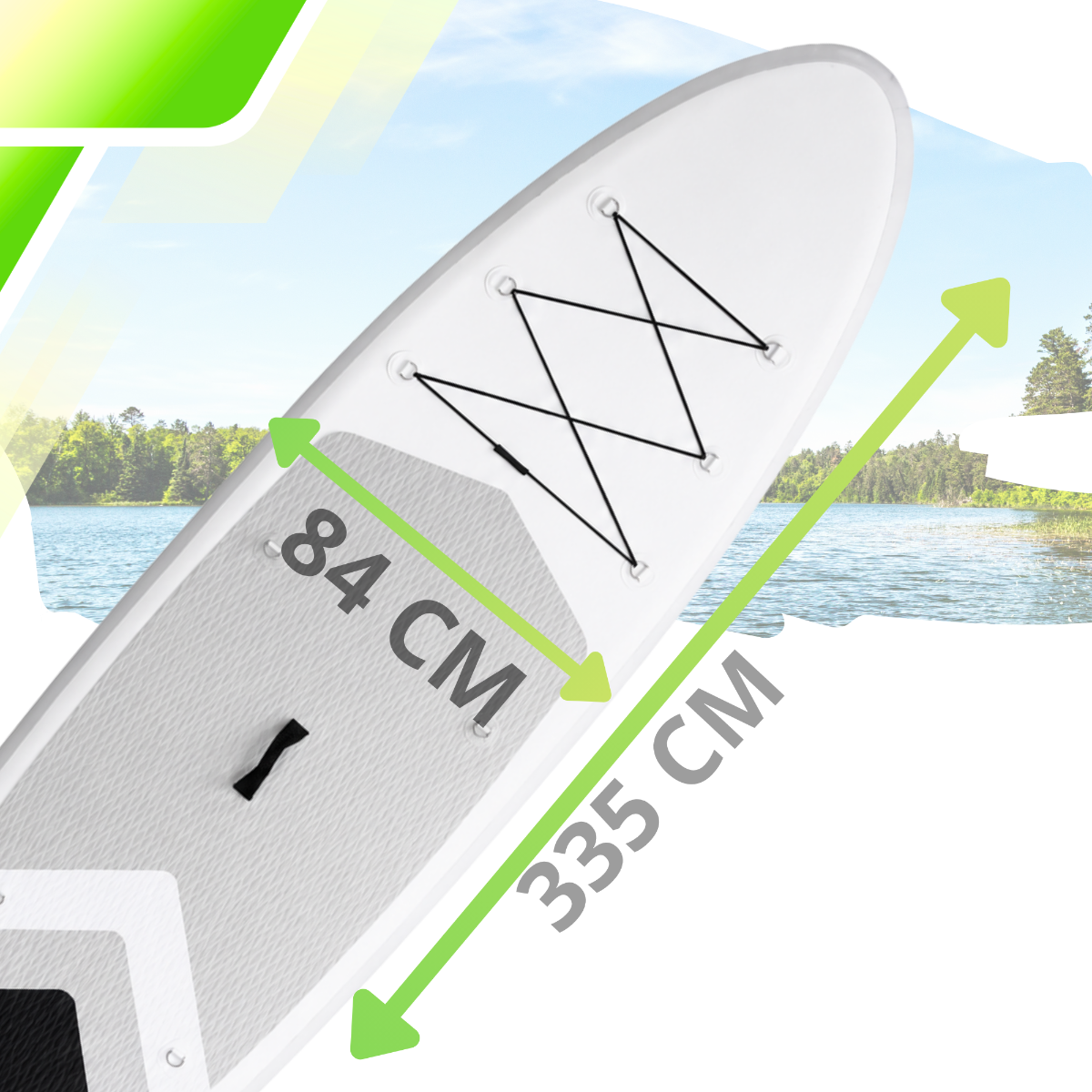 AquaPaddle SUP Board 335x84x15 cm, with Accessories, 180 kg, Cruise Grey White