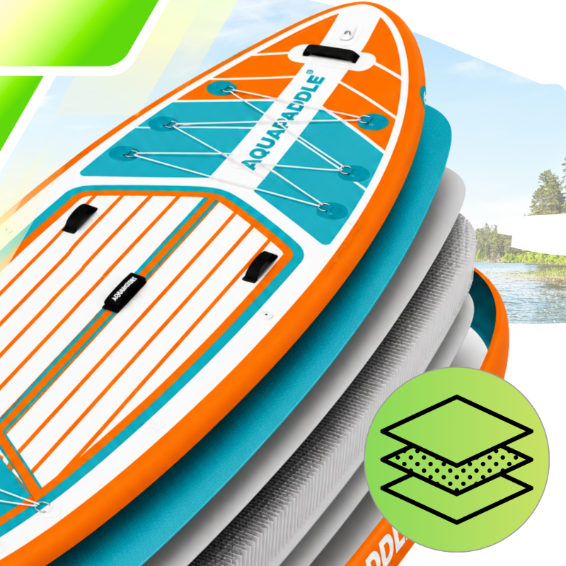 AquaPaddle Navigator Orange Green SUP Board, 355x82x15 cm, 200 kg